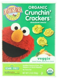 Earth's Best Organic Veggie Crunchin' Crackers, 5.3 Ounce Boxes (Pack of 6)