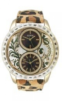 GUESS See-Thru with Filigree Dual Time Zone Wa