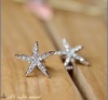 JC128 Flower Earrings, Starfish Earrings, Faux Diamond Embellished Earrings