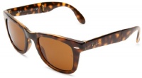 Ray-Ban RB4105 Folding Wayfarer Sunglasses 50 mm, Non-Polarized, Light Havana/Crystal Brown