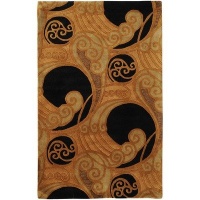 Black Surya Bombay 5'x8' Transitional Rectangle Area Rug from RugPal.com