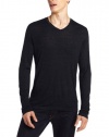 DKNY Jeans Men's Long Sleeve Viscose Wool V-Neck Kni