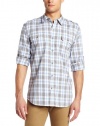 DKNY Jeans Men's Long Sleeve Roll Tab Basket Check