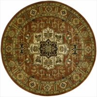 Nourison JA33 Jaipur Round Hand Tufted Area Rug, 6-Feet, Brick