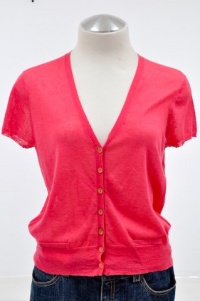 Eileen Fisher Rose V Neck Cotton Melange Cardigan