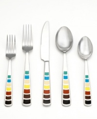 Meet your match with this clever and cheerful Fiesta flatware set. Colorful panels along each handle provide ideal coordination with your favorite Fiesta dinnerware pieces.