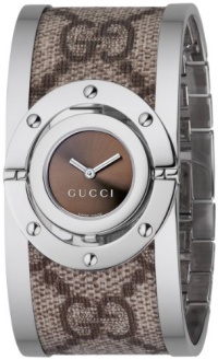 Gucci Women's YA112425 Twirl Medium Beige and Ebony GG Plus Bangle Watch