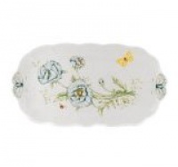 Lenox Butterfly Meadow Bone Porcelain Oblong Sandwich Tray