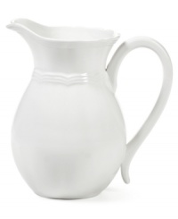 Gently scalloped edges in hardy stoneware give the French Countryside pitcher an effortless grace that's ideal for every day. With a rich, creamy glaze to suit any setting. From Mikasa.