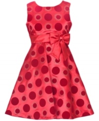 With playful dots and glitter details, this sweet Rare Editions dress will have her ready to party.