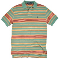 Polo Ralph Lauren Mens Classic-fit Muted Stripe Polo Shirt, Pale Carribean Multi (Large)