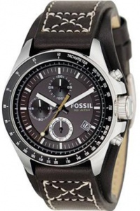 Fossil Men's CH2599 Decker Leather Cuff Chronograph Brown Dial Watch