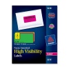 Avery High Visibility 2 x 4 Inch Labels, Assorted Fluorescent Colors 150 Pack (5978)