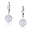 Bling Jewelry Vintage Style Sterling Silver Cubic Zirconia Leverback Earrings