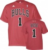 Derrick Rose adidas Red Name and Number Chicago Bulls T-Shirt