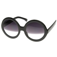 Designer Inspired Womens Oversized Round Circle Half Tinted Lens Sunglasses