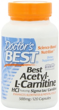 Doctor's Best Best Acetyl L-carnitine Featuring Sigma Tau Carnitine (588 mg), Capsules, 120-Count