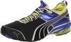 PUMA Men's Toori Run C Running Shoe, Black/Surf The Web/Fluorescent Yellow, 10 D US