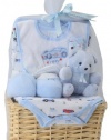 Big Oshi Baby Essentials 9 Piece Layette Basket Gift Set - Blue