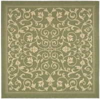 Safavieh CY2098-1E06-8SQ Courtyard Collection 7-Feet 10-Inch Square Indoor/ Outdoor Square Area Rug, Olive and Natural