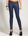 GUESS Women's Moto Zip Skinny Jeans in Navy Foil