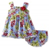 Sweet Heart Rose Baby-Girls Infant Cherry Print Dress With Diaper Cover, Multi-Colored, 18