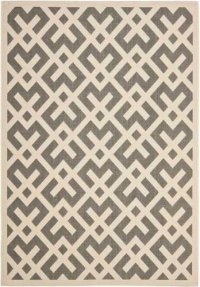 Safavieh CY6915-236-4 Courtyard Collection Grey and Ivory Indoor/Outdoor Area Rug, 4-Feet by 5-Feet 7-Inch