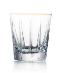 Handcrafted in premium Rogaska crystal, Elmsford double old-fashioned glasses embody the luxe sophistication of Trump Home drinkware. Delicate cuts and touches of gold add elegant flair to formal entertaining.