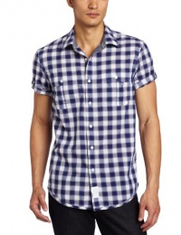 Calvin Klein Jeans Men's Atlantic Corded Plaid Short Sleeve Shirt