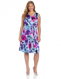 Jones New York Women's Plus-Size Burst Pleat Dress