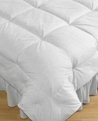 Exceptionally fluffy and irresistibly cozy, the Cozy Loft™ comforter boasts a patented tufted corner design that increases the space inside each box, allowing for incredibly loft with no shifting. Also features a luxurious 500-thread count Egyptian cotton cover and Hyperclean® down, rinsed of dirt and allergens. The Comfort Lock® border keeps fill on top of you and not along the edges, and Barrier Weave™ fabric stops down from sneaking out.