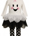 Bonnie Jean Girls 2-6X Knit Top With Ghost Face Tulle Skirt And Legging