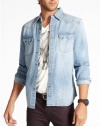 GUESS Men's Patchwork Denim Shirt