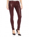 Hudson Women's Krista Wax-Coated Skinny Jean, Crimson Wax, 27