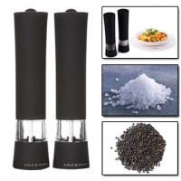 Cole & Mason Victoria Electronic Motorised One Touch Precision Gourmet Sea Salt & Pepper Peppercorn Grinder Shaker Mill Mills 210mm Kitchen Utensil Gift Set (Black)