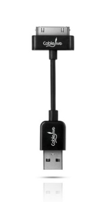 CableJive iStubz Sync/Charge Cable for iPod, iPhone, iPad (Black - 7cm)