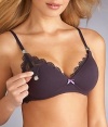 Elle Macpherson Intimates Light of The Moon Wire-Free Nursing T-Shirt Bra, 32D, Aubergine