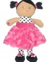 Baby Girl Black and Pink Heart Dark Haired Doll Security Blanket by Baby Starters - Hot Pink - Not Applicable