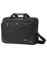 Fly right. This TSA-friendly portfolio glides through airport checkpoints without upsetting the organization of your bag-thanks to the dedicated Perfect Fit™ System, you don't have to remove your laptop for security & your most precious possession stays secure & protected from travel's big bumps & bruises. Made from a durable, long-lasting ballistic nylon, this bag makes a perfect science out of every trip.