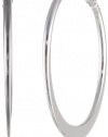 Kenneth Cole New York Shiny Ear Update Silver Sculptural Hoop Earrings