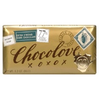 Chocolove Premium Chocolate Bars, Dark (77%) Extra Strong, 3.2-Ounce Bars (Pack of 12)