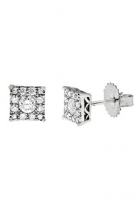 Effy Jewlery 14K White Gold Diamond Square Stud Earrings, 1.00 TCW