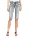 Silver Jeans Juniors Suki Flap Bermuda, Indigo, 32