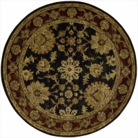 Nourison JA18 Jaipur Round Hand Tufted Area Rug, 6-Feet, Black