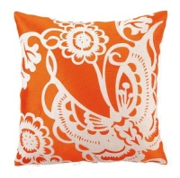 Trina Turk Embroidered Butterfly Pillow, Orange, 20 x 20