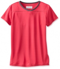 Columbia Girls 7-16 Vista Ridge Short Sleeve Top, Bright Rose, Medium