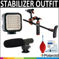 Polaroid Video Chest Stabilizer Support System + Polaroid Pro Video Condenser Shotgun Microphone+ Polaroid 36 LED Light Bar + Accessory Kit For The Canon Digital EOS Rebel T4i (650D), T3 (1100D), T3i (600D), T1i (500D), T2i (550D), XSI (450D), XS (1000D),