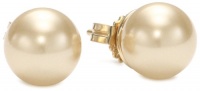 Majorica 10mm Champagne Yellow Gold Stud Earrings