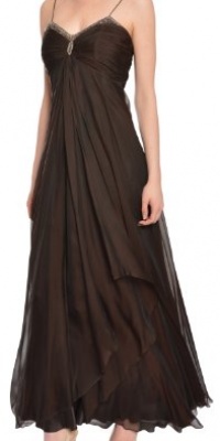 BADGLEY MISCHKA Long Silk Eve Gown Dress 4