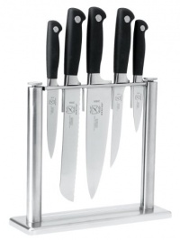 Mercer Cutlery Genesis 6-Piece Forged Knife Block Set, Steel/Black